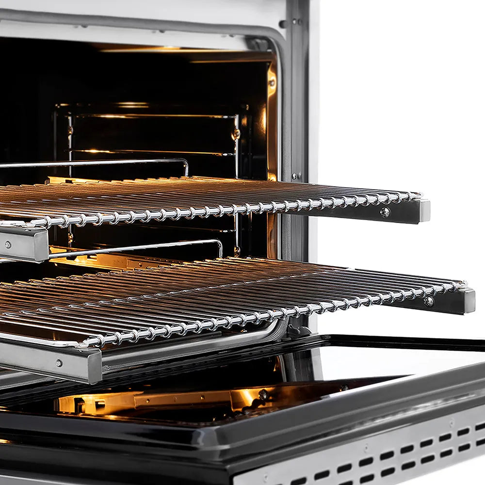 ZLINE Autograph Edition Paramount 36-inch range in stainless steel and matte black accents PSDRZ-36-MB, from above