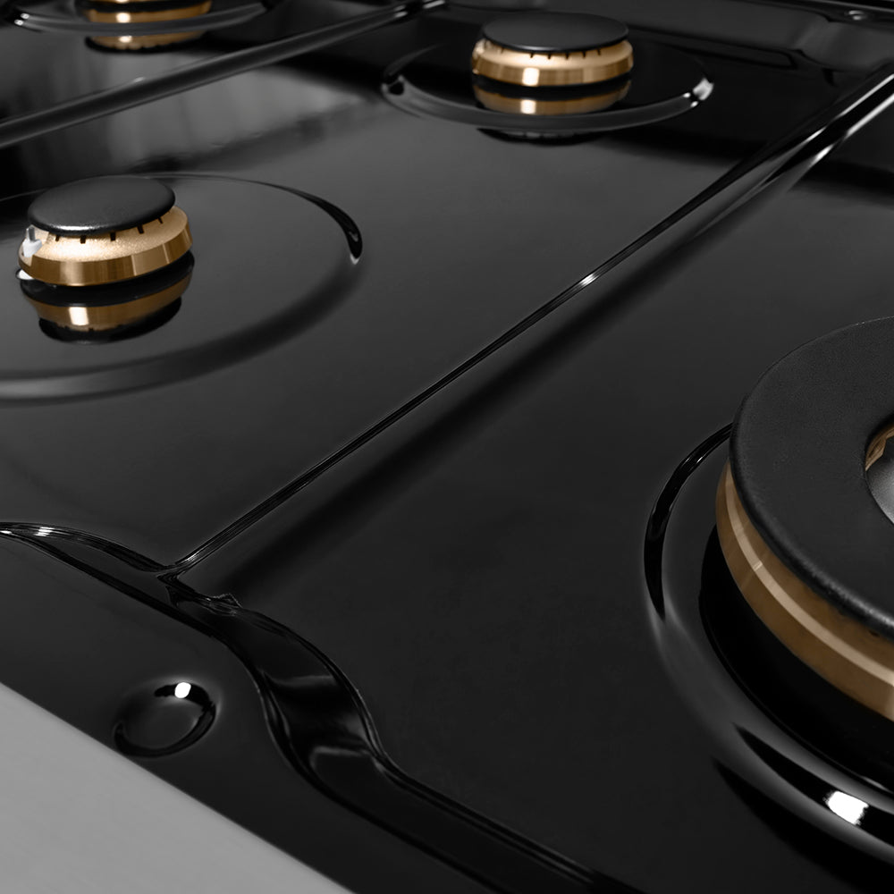 ZLINE Autograph Edition Paramount 48-inch range in stainless steel and polished gold accents SDRZ-48-KG, from above