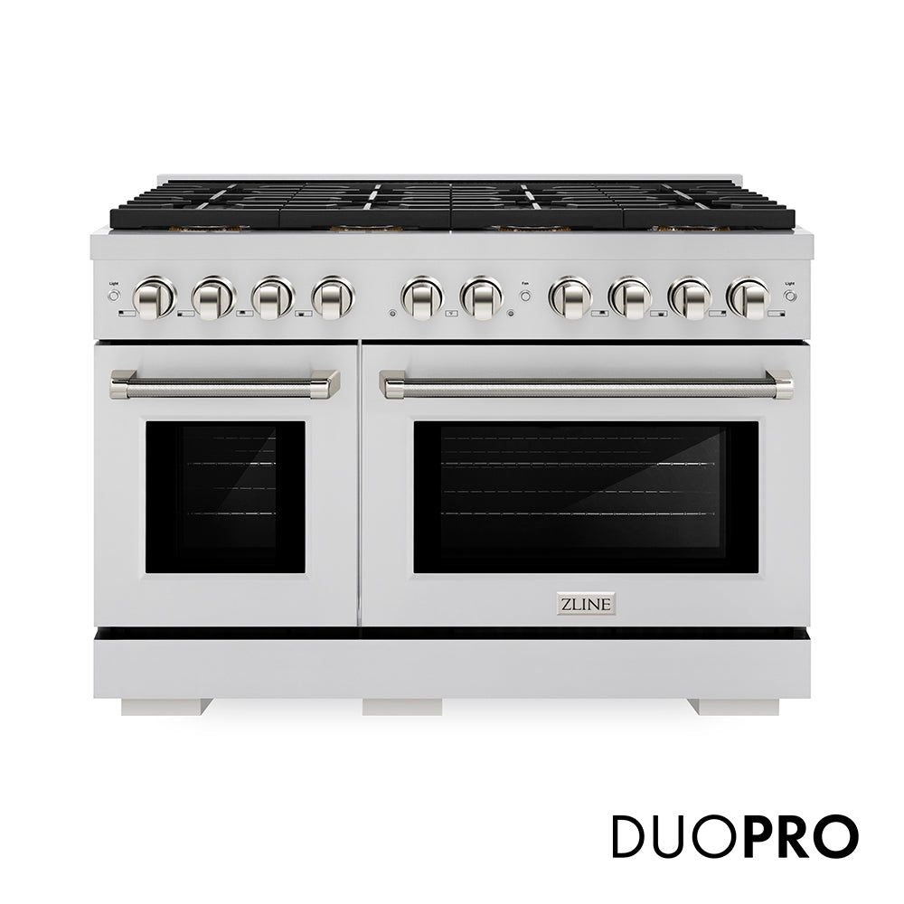 ZLINE Autograph Edition Paramount 48-inch range in stainless steel and polished nickel accents PSDRZ-48-KPN