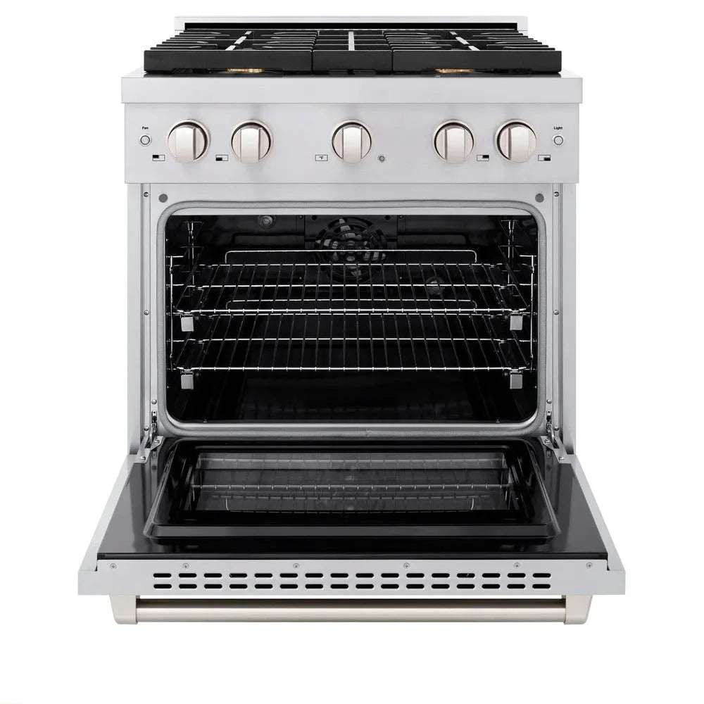 ZLINE Paramount 30-inch range in stainless steel SDR-BR-30, front view