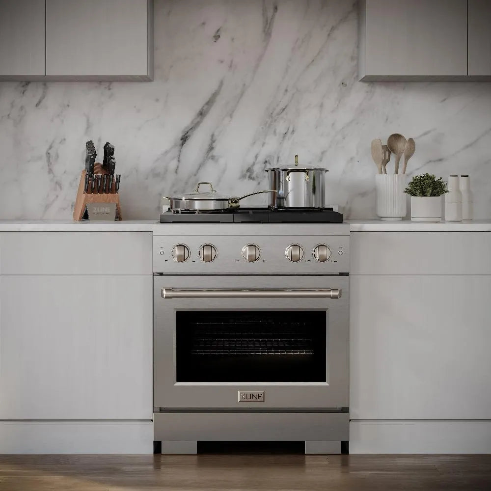 ZLINE Paramount 30-inch range in stainless steel SDR-BR-30, front view