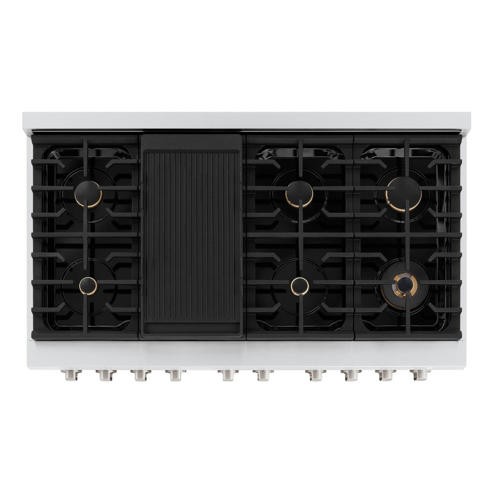 ZLINE Paramount 48-inch range in stainless steel SDR-BR-48, from above
