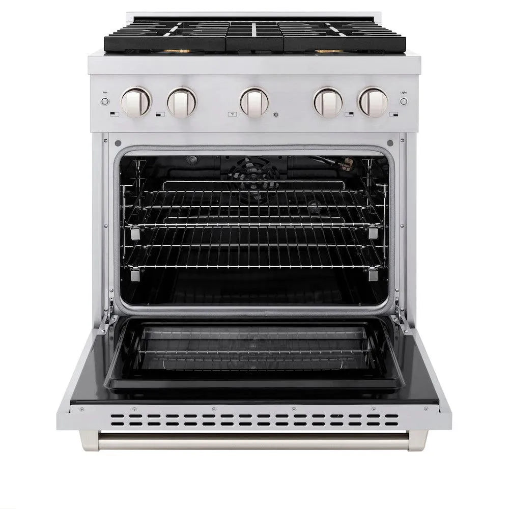 ZLINE Paramount 30-inch range in stainless steel SGR-BR-30, front view