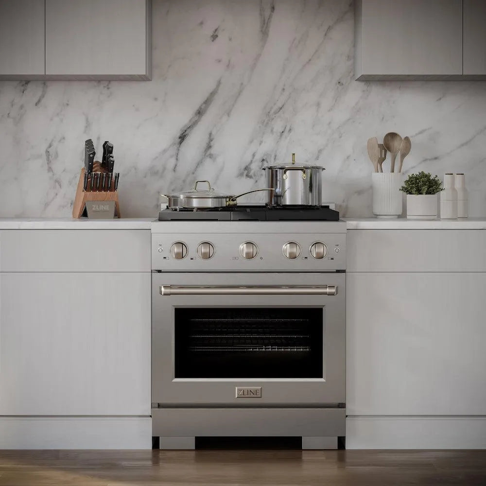 ZLINE Paramount 30-inch range in stainless steel SGR-BR-30, front view
