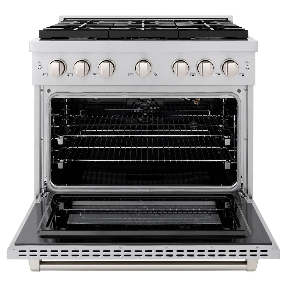 ZLINE Paramount 36-inch range in stainless steel SGR-BR-36, front view