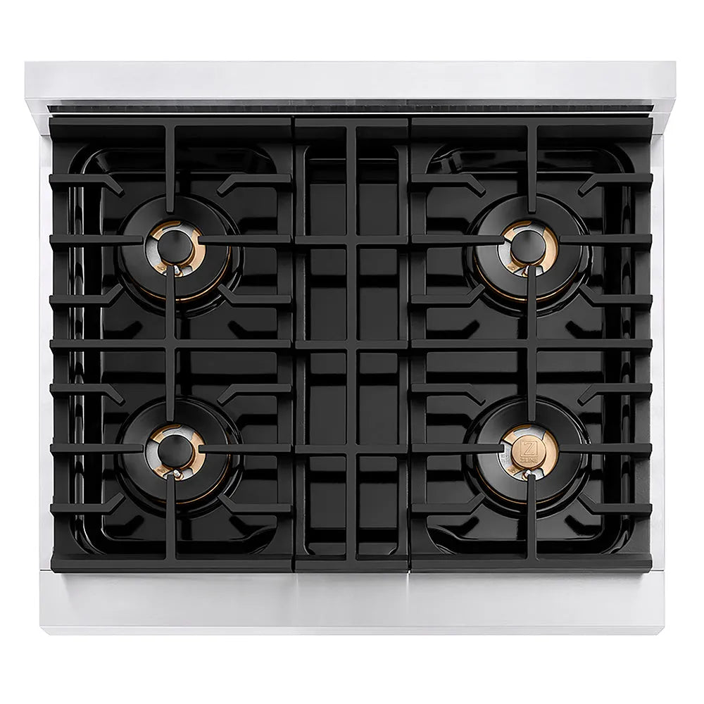 ZLINE Paramount 30-inch range in black matte PSGR-BLM-30, from above