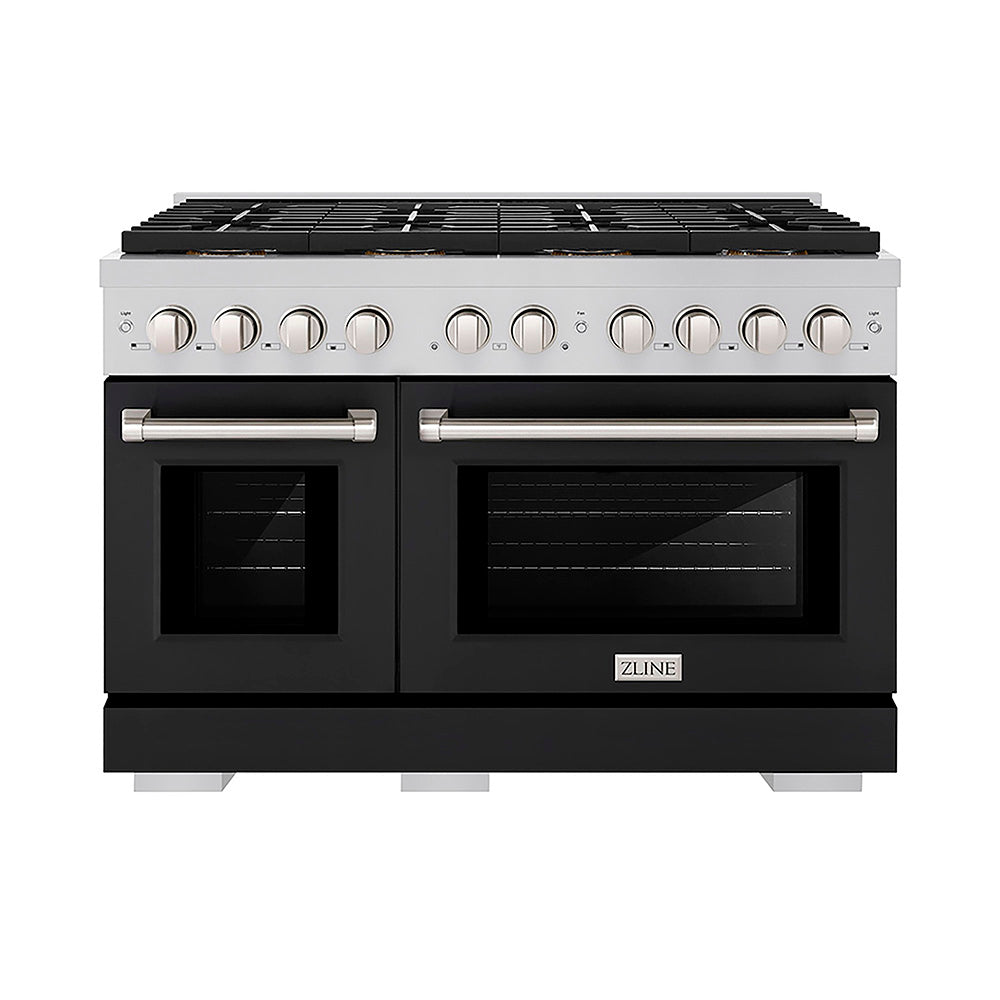 ZLINE Paramount 48-inch range in black matte PSGR-BLM-48, front view