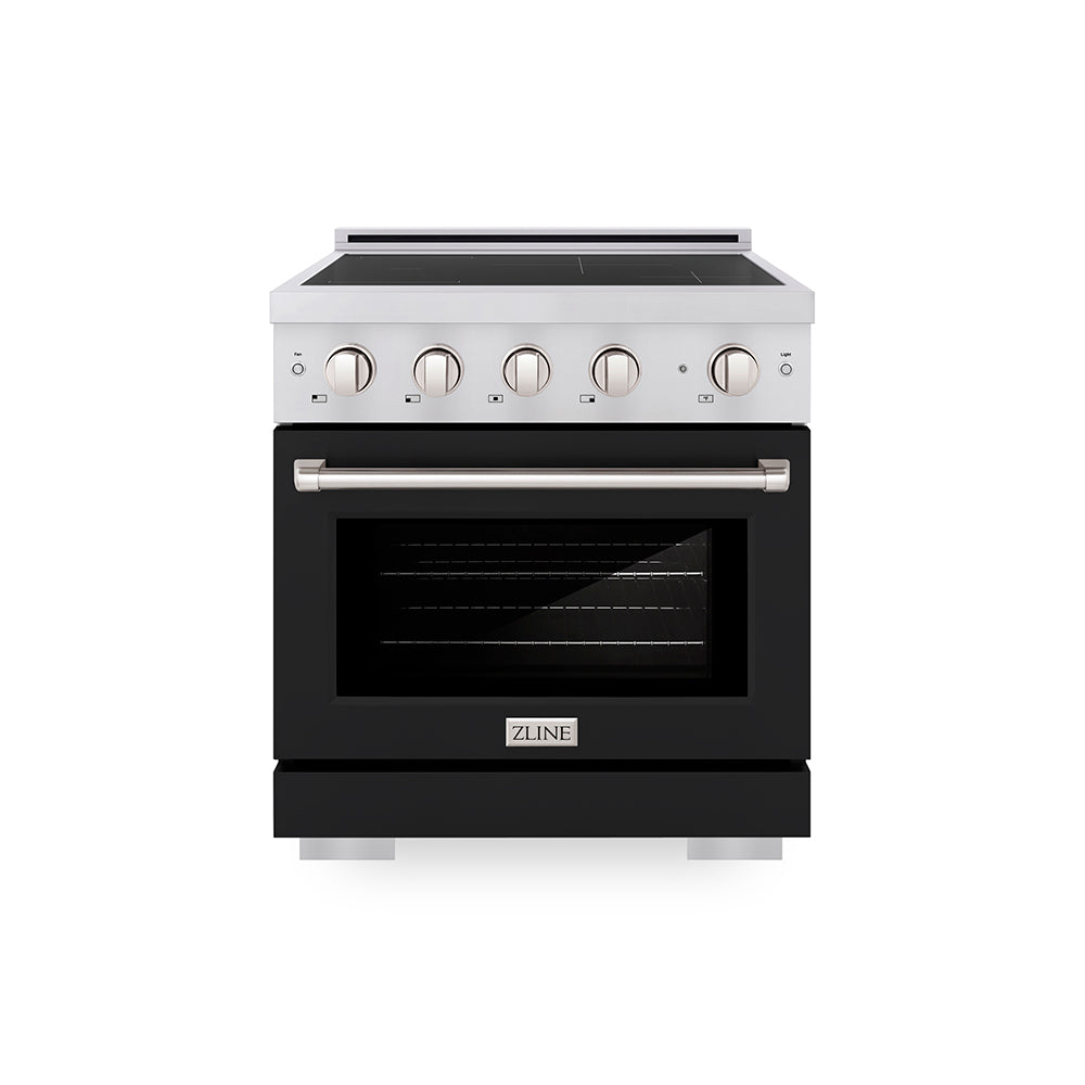 ZLINE Paramount 30-inch range in stainless steel with black matte door SINR-BLM-30