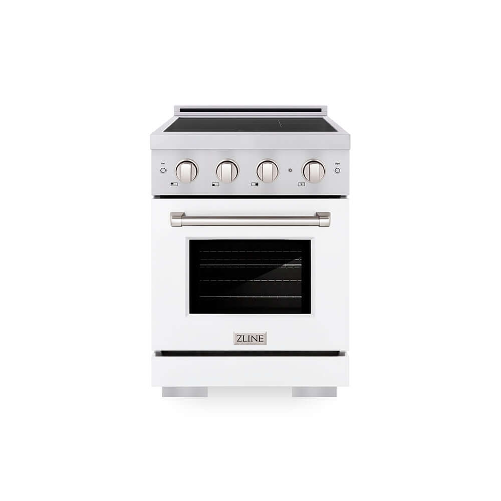 ZLINE Paramount 24-inch range in stainless steel with white matte door SINR-WM-24