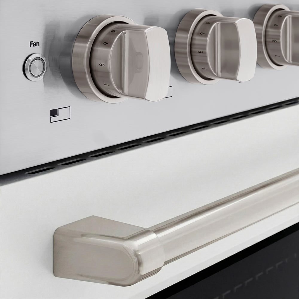 ZLINE Paramount 30-inch range in stainless steel with white matte door SINR-WM-30, detail