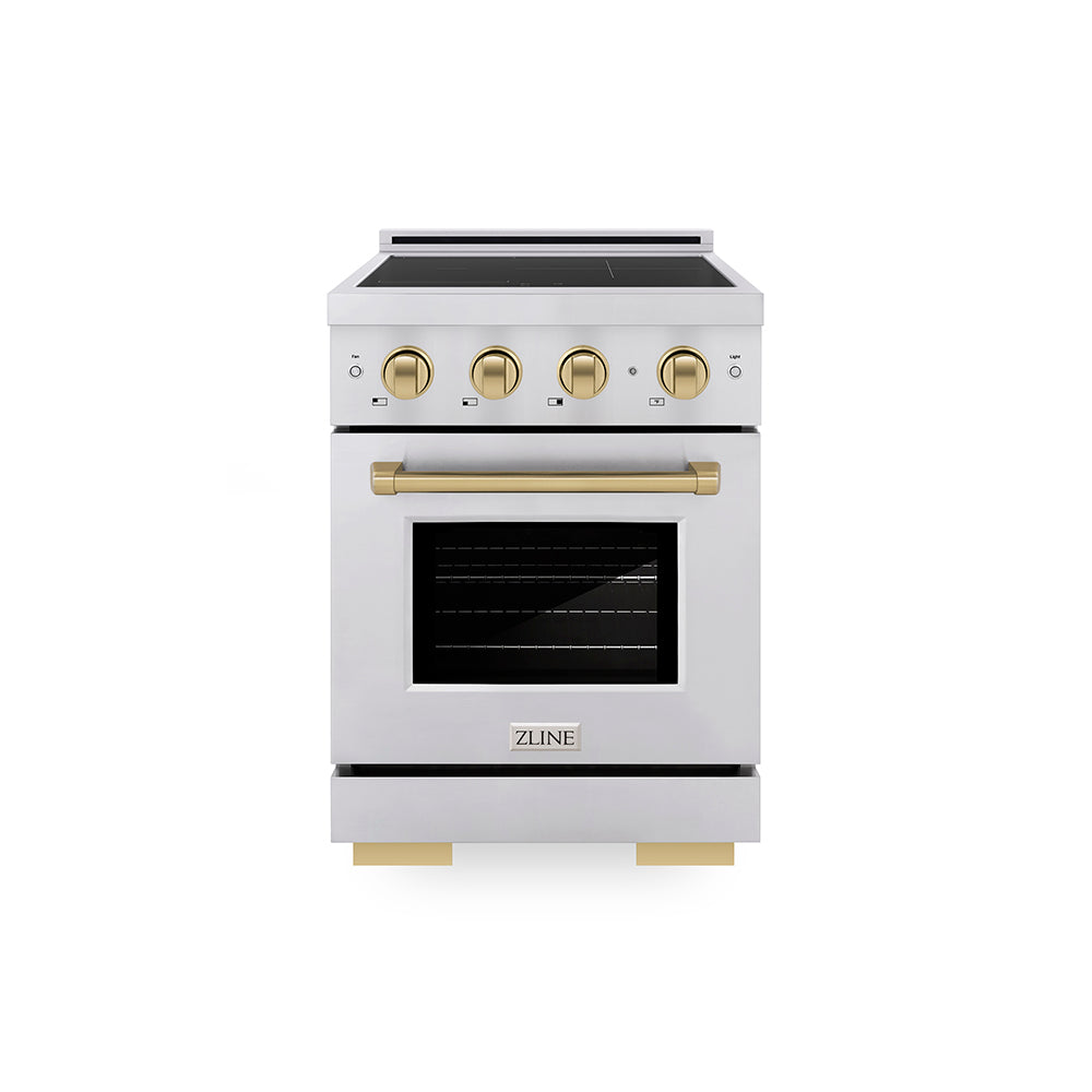 ZLINE Autograph Edition Paramount 24-inch range in stainless steel and champagne bronze accents SINRZ-24-CB