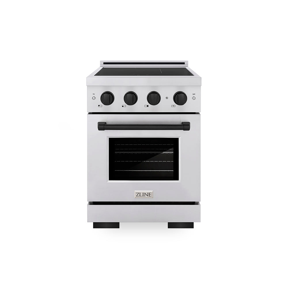 ZLINE Autograph Edition Paramount 24-inch range in stainless steel and matte black accents SINRZ-24-MB