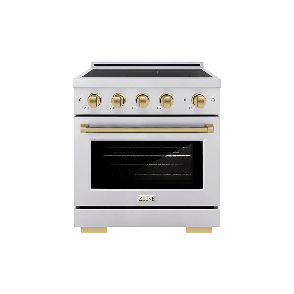ZLINE Autograph Edition Paramount 30-inch range in stainless steel and champagne bronze accents SINRZ-30-CB