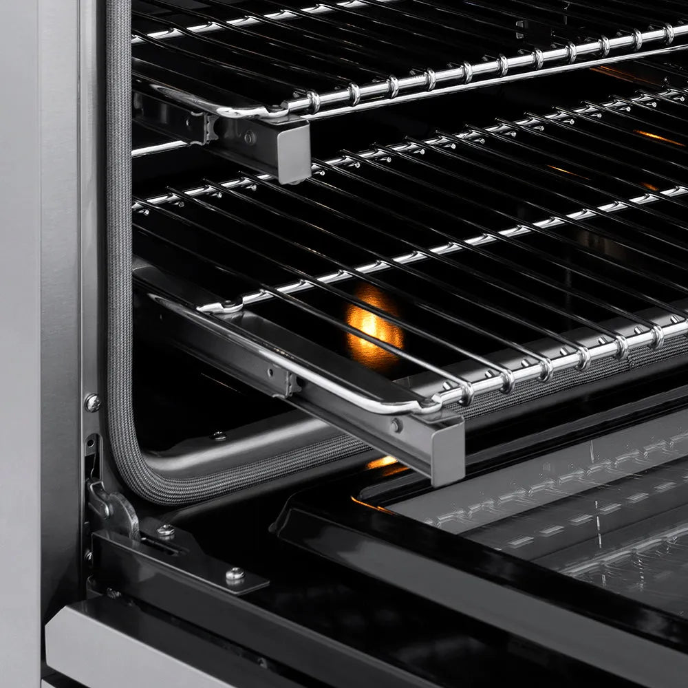 ZLINE Autograph Edition Paramount 30-inch range in stainless steel and champagne bronze accents SINRZ-30-CB, detail