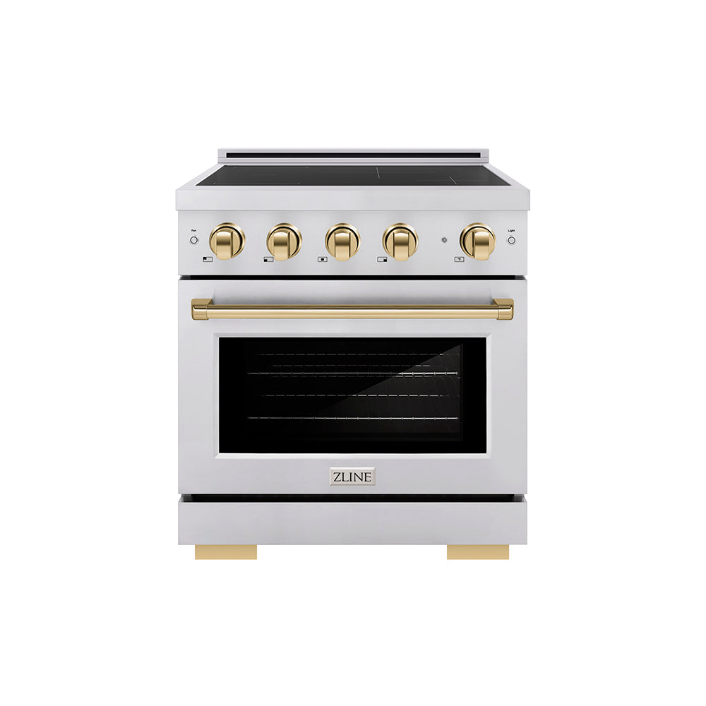 ZLINE Autograph Edition Paramount 30-inch range in stainless steel and polished gold accents SINRZ-30-G