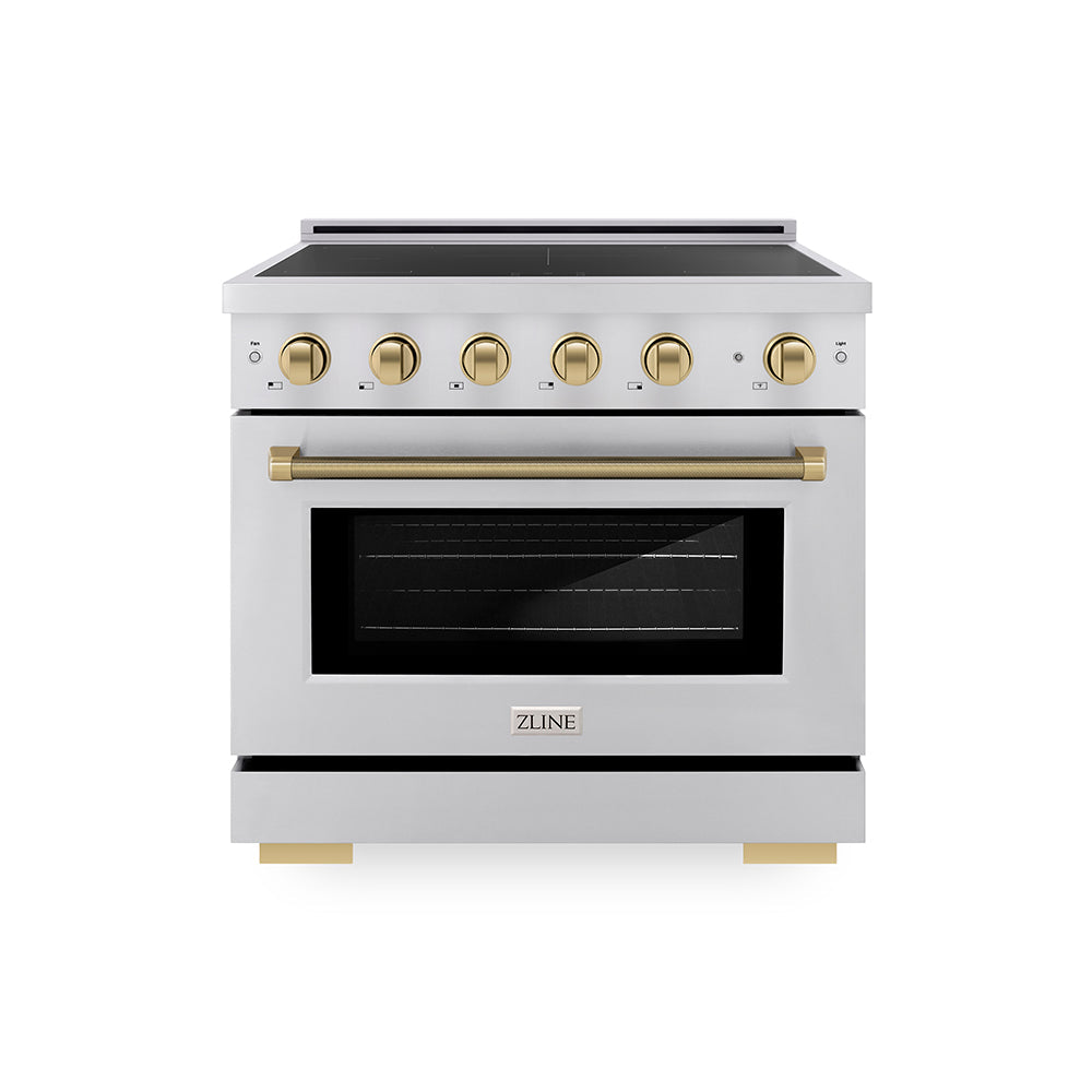 ZLINE Autograph Edition Paramount 36-inch range in stainless steel and champagne bronze accents SINRZ-36-KCB