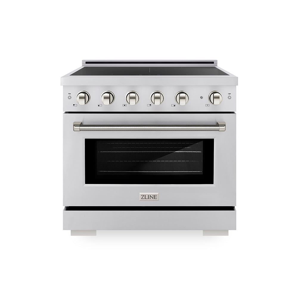 ZLINE Autograph Edition Paramount 36-inch range in stainless steel and polished nickel accents SINRZ-36-KPN