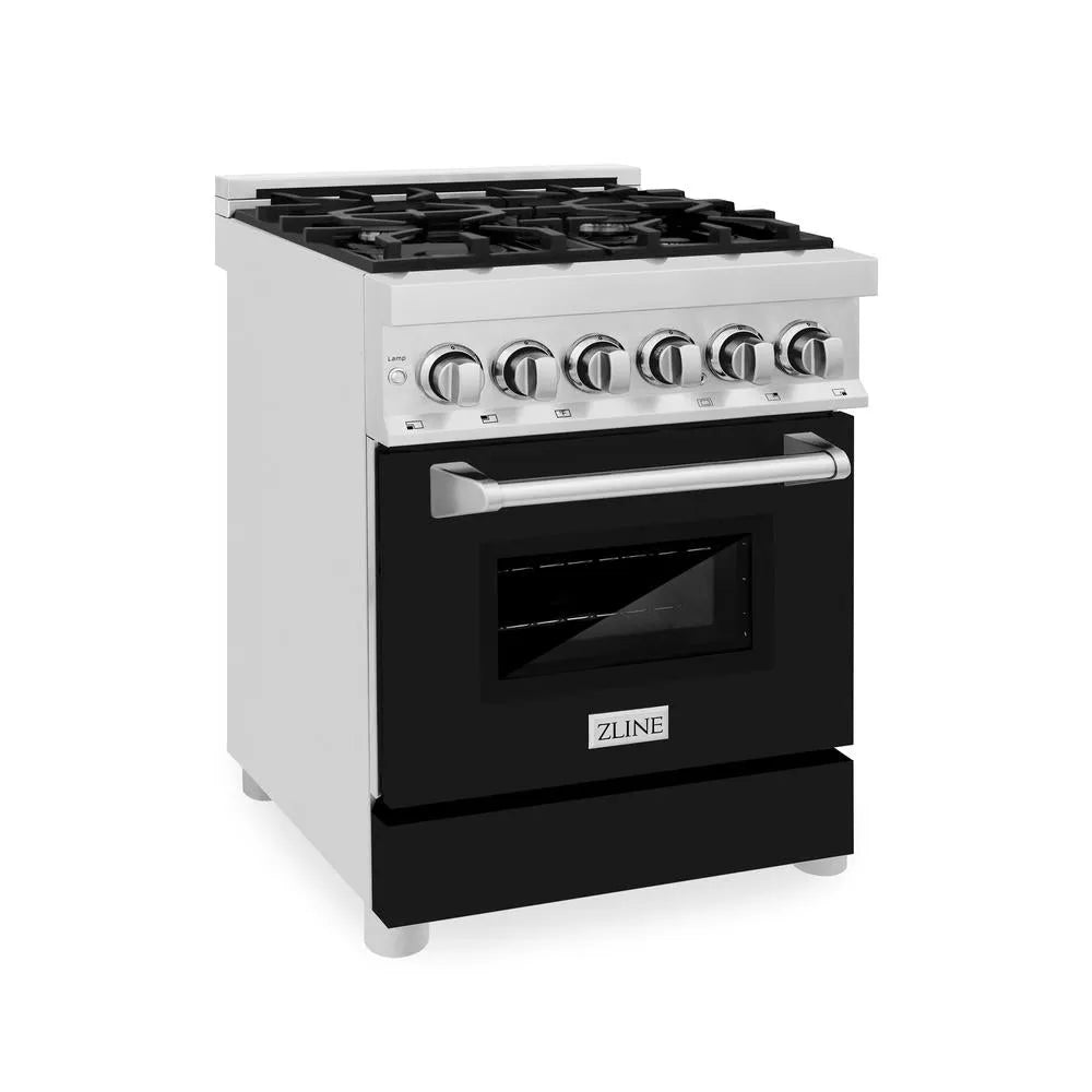 ZLINE Legacy 24-inch range in stainless steel with black matte door RA-BLM-24