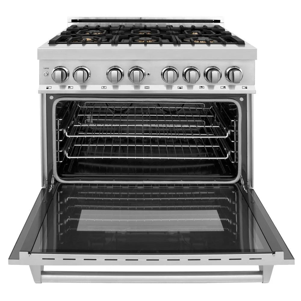 ZLINE Legacy 36-inch range in stainless steel RA-BR-36, front view