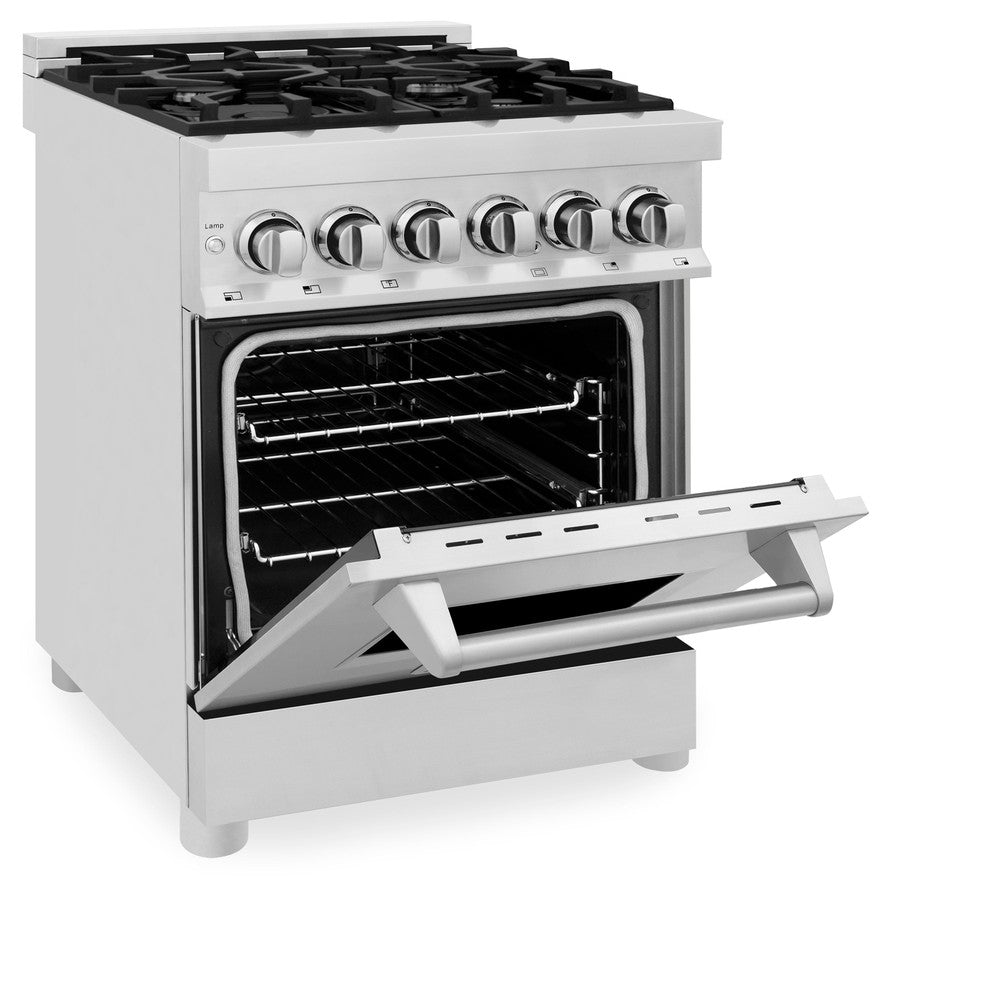 ZLINE Legacy 24-inch range in stainless steel RA24, door open