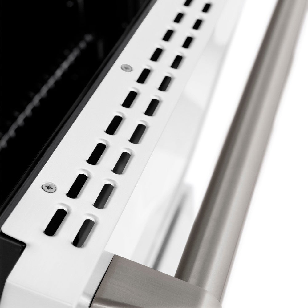 ZLINE Paramount 30-inch range in stainless steel with white matte door SDR-WM-30, detail