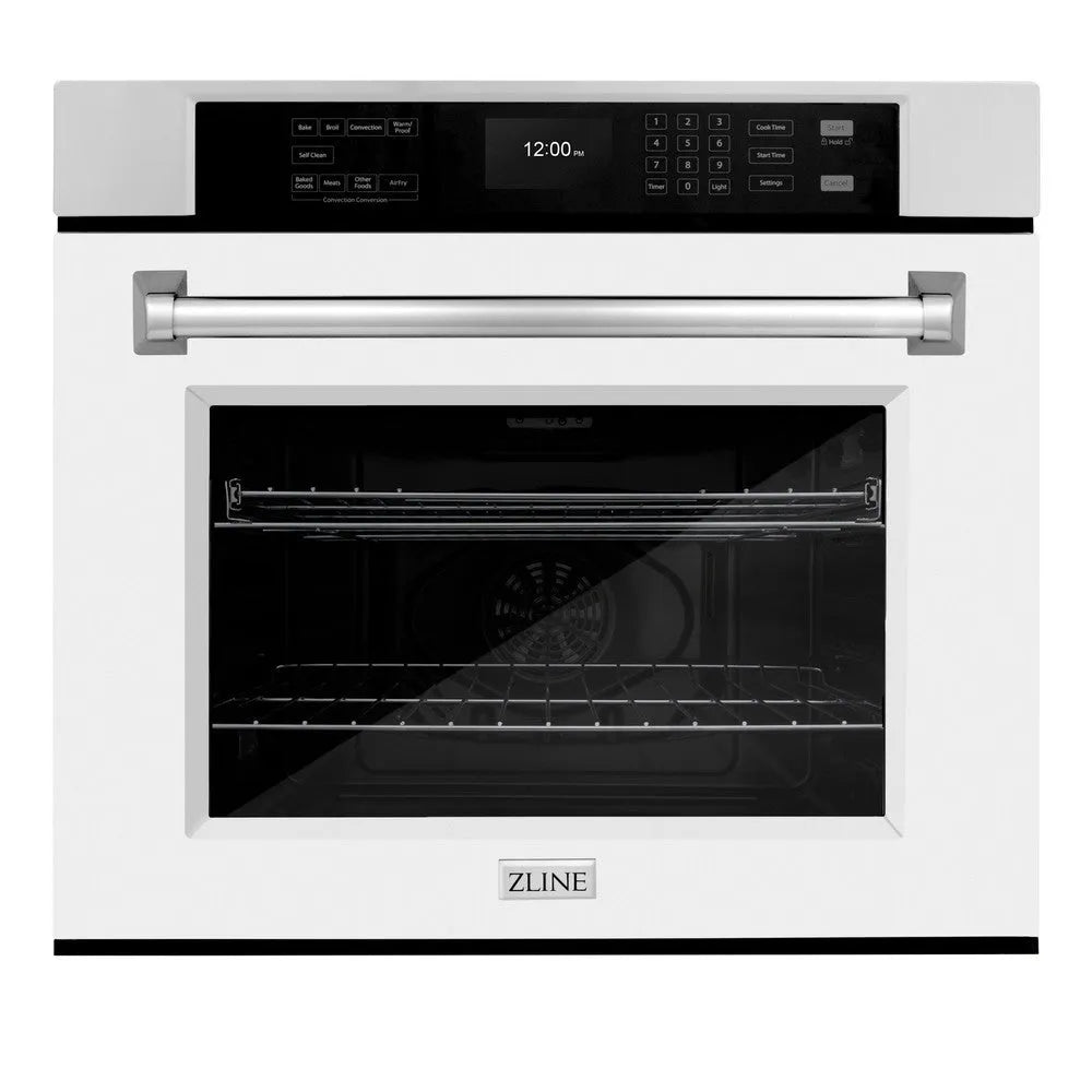 ZLINE Professional 30-inch wall oven in stainless steel with white matte door WAS-WM-30