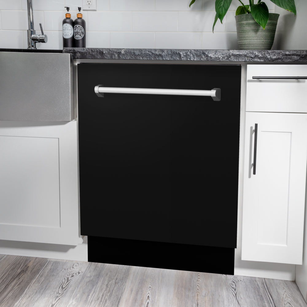 ZLINE Tallac 24-inch dishwasher in black matte DWV-BLM-24, detail