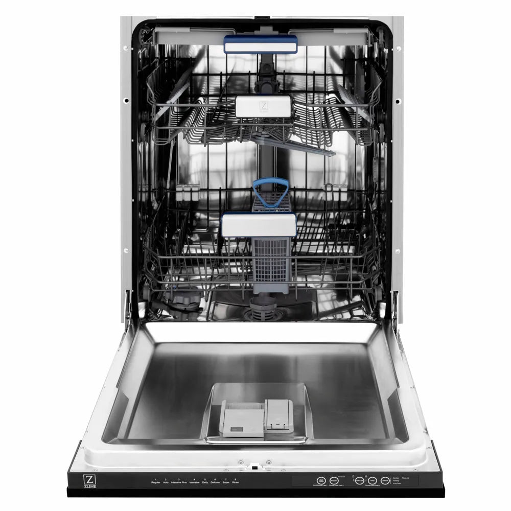 ZLINE Tallac 24-inch dishwasher in black matte DWV-BLM-24, front view