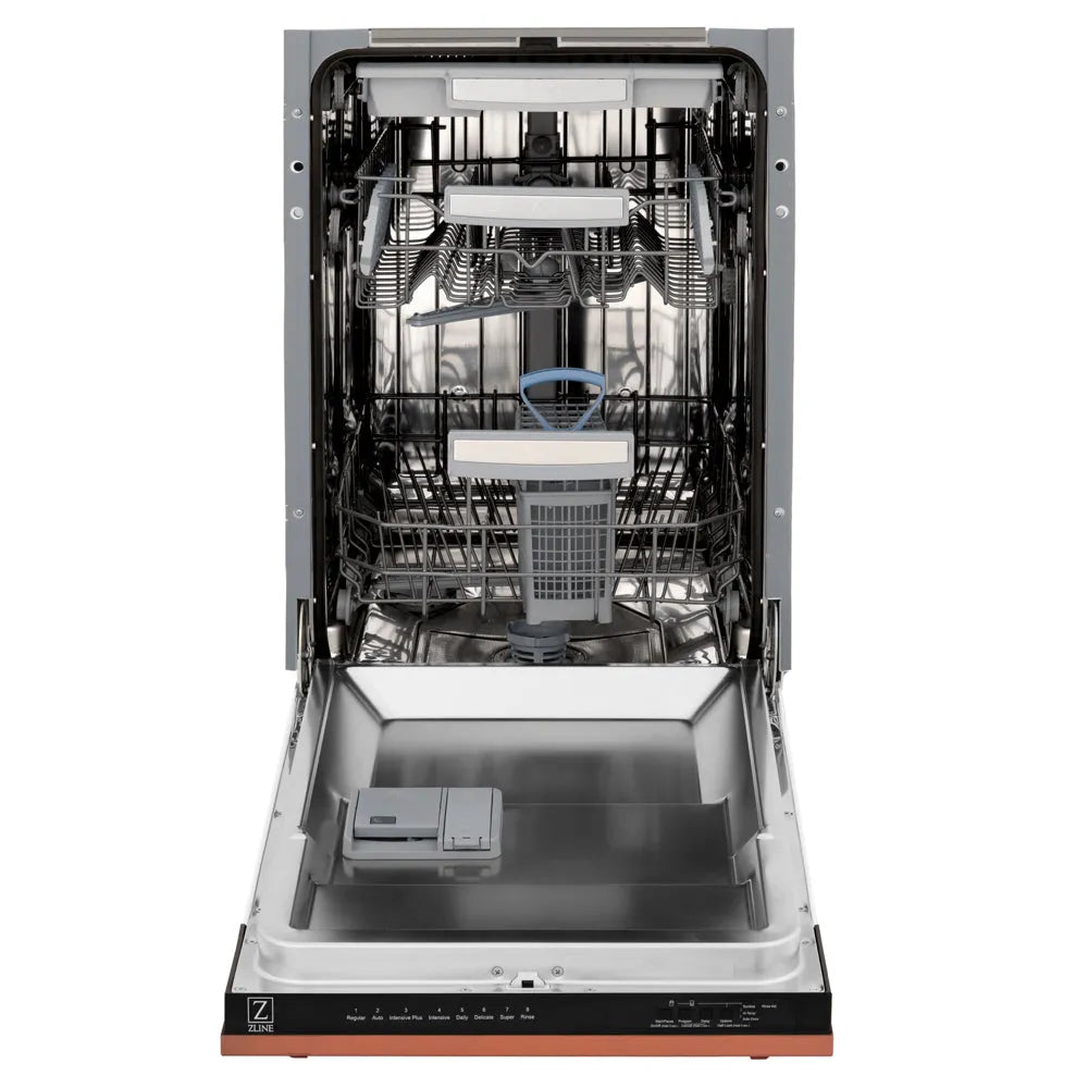 ZLINE Tallac 18-inch dishwasher in copper DWV-C-18, front view