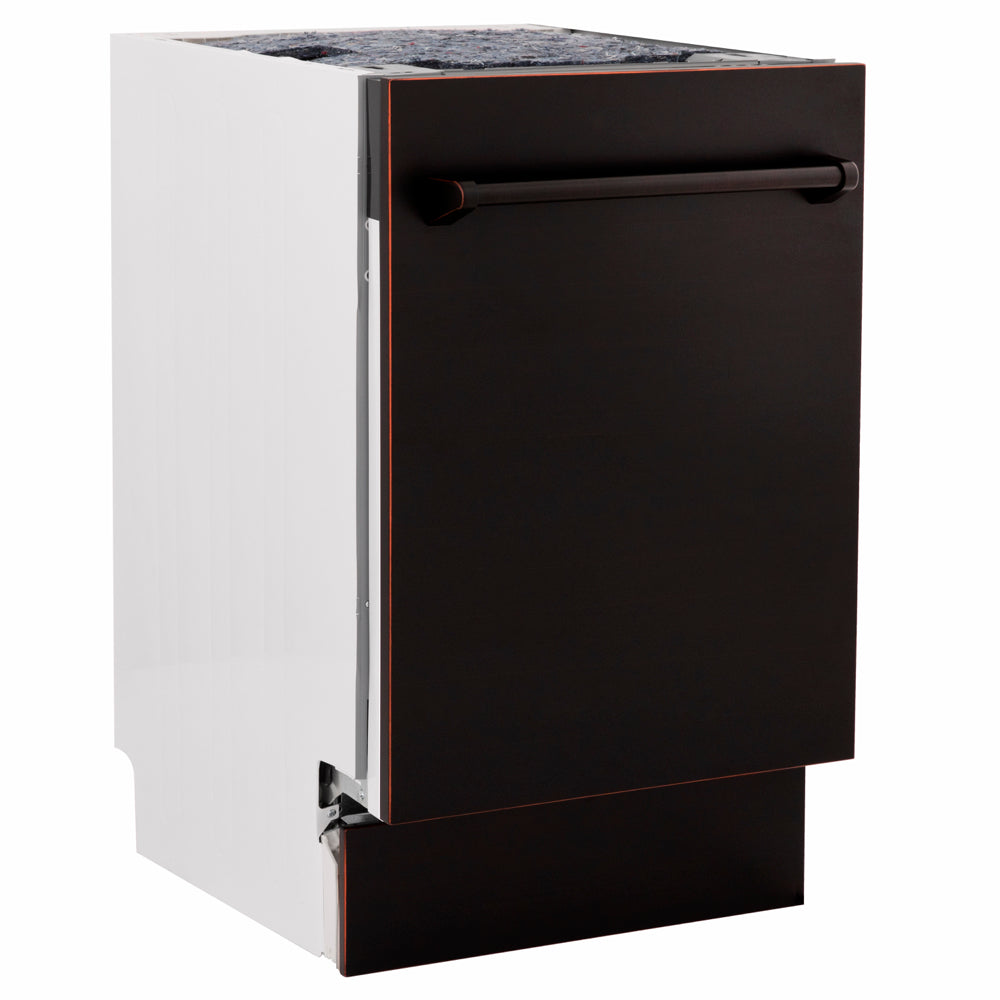 ZLINE Tallac 18-inch dishwasher in oil-rubbed bronze DWV-ORB-18, side view