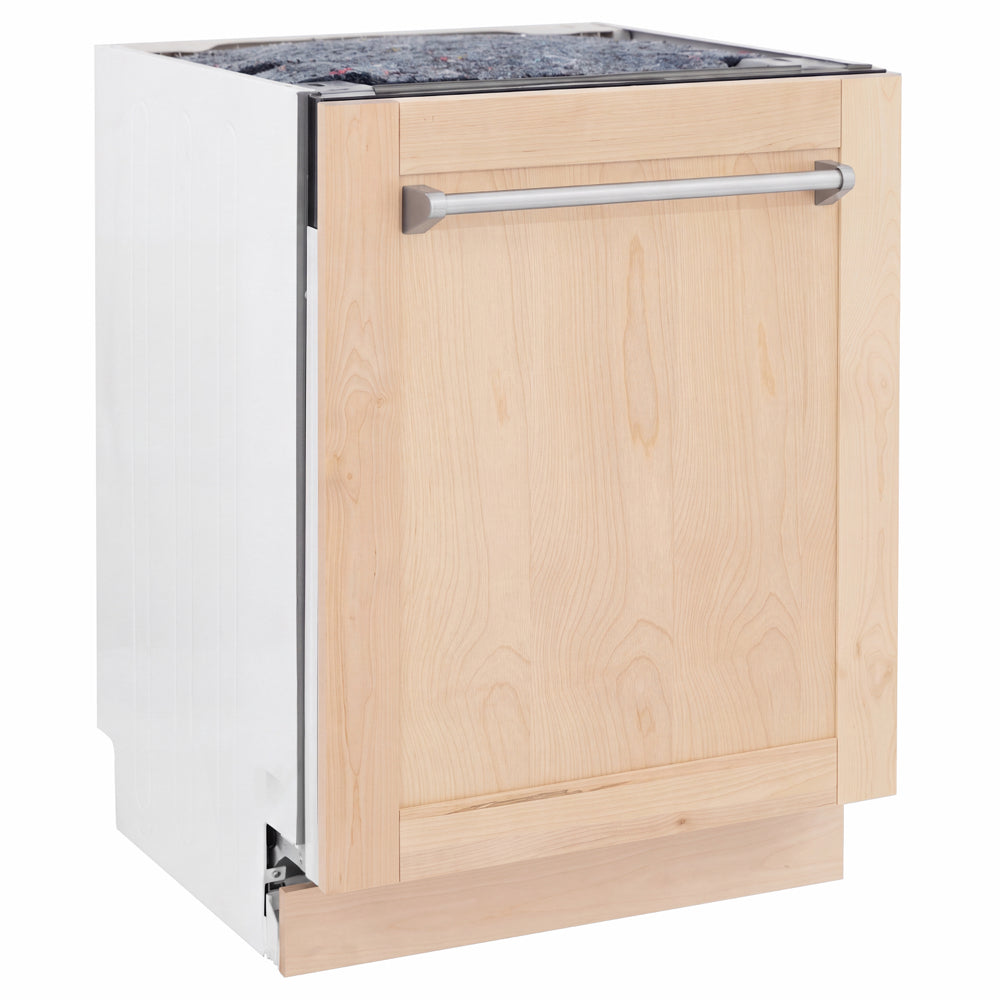 ZLINE Tallac 24-inch dishwasher in unfinished wood DWV-UF-24, side view