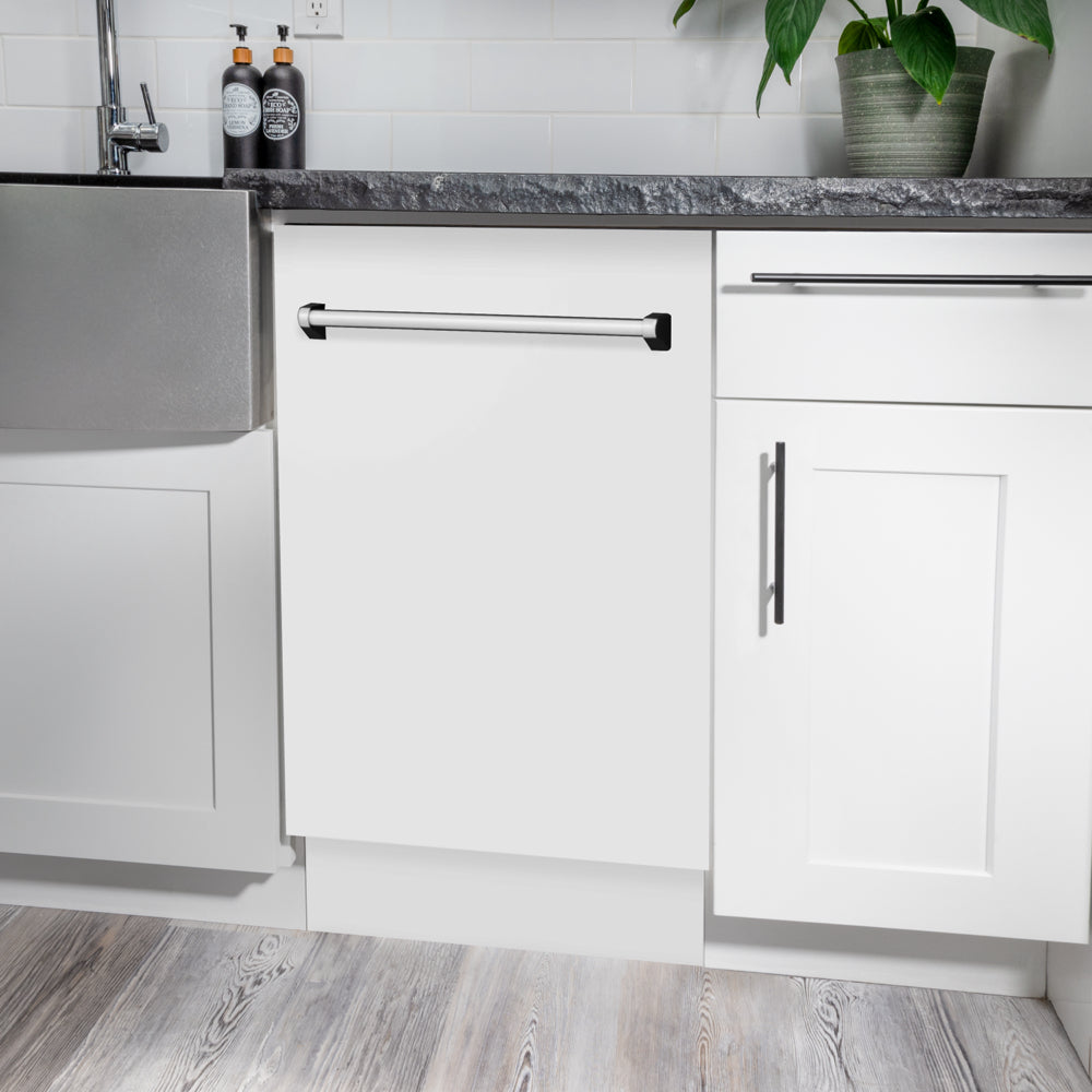 ZLINE Tallac 18-inch dishwasher in white matte DWV-WM-18, detail