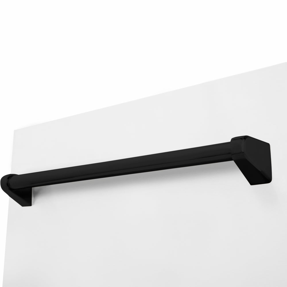 ZLINE Autograph Edition Tallac 18-inch dishwasher in white matte and matte black accents DWVZ-WM-18-MB, detail