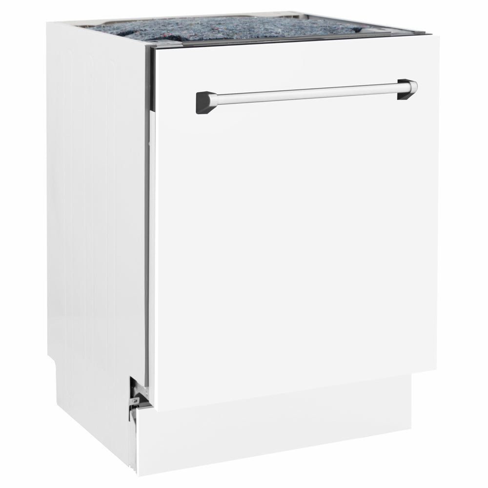 ZLINE Tallac 24-inch dishwasher in white matte DWV-WM-24, side view