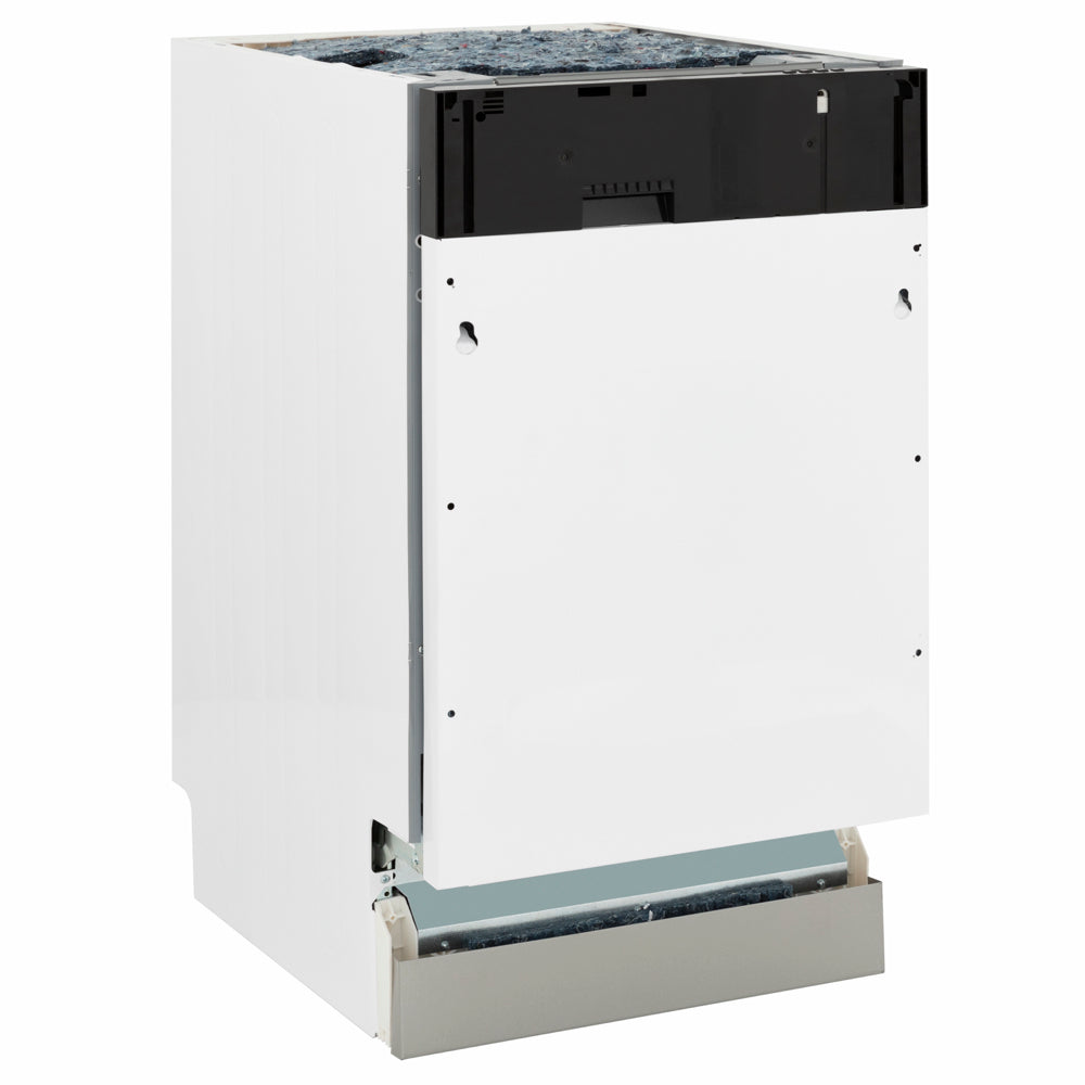 ZLINE Autograph Edition Tallac 18-inch dishwasher, panel ready and matte black accents DWVZ-18-MB, side view