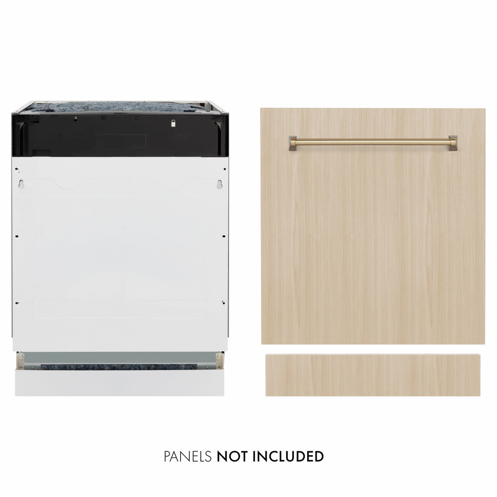 ZLINE Autograph Edition Tallac 24-inch dishwasher, panel ready and champagne bronze accents DWVZ-24-CB