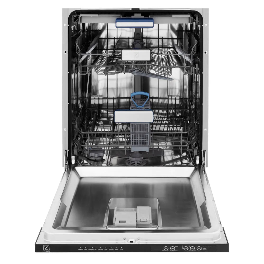 ZLINE Autograph Edition Tallac 24-inch dishwasher, panel ready and polished gold accents DWVZ-24-G, front view