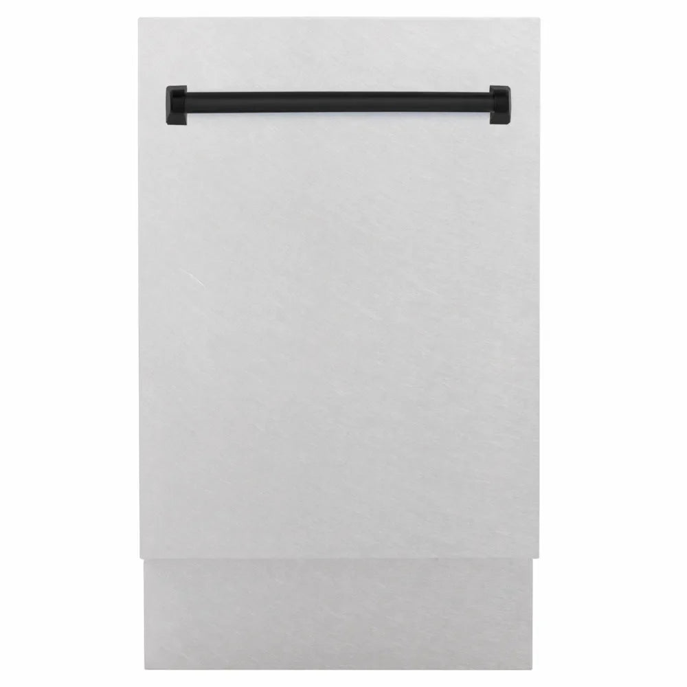 ZLINE Autograph Edition Tallac 18-inch dishwasher in satin stainless steel and matte black accents DWVZ-SN-18-MB