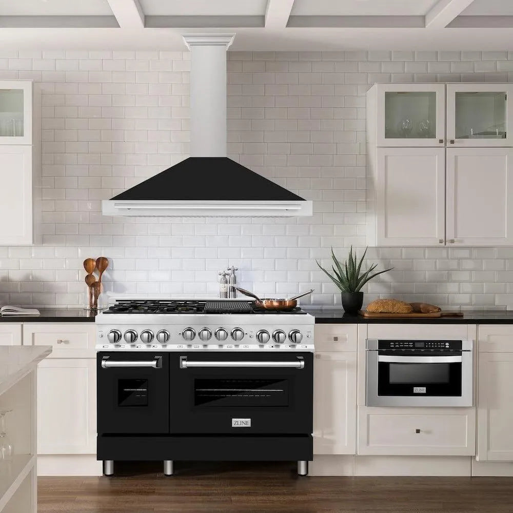 ZLINE 48-inch range hood in satin stainless steel KB4SNX-BLM-48, view 2
