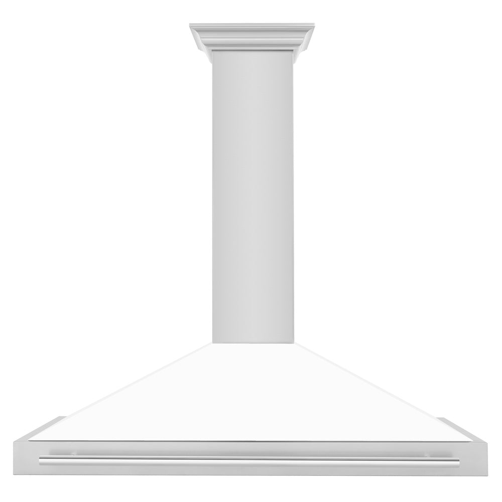 ZLINE 48-inch range hood in white matte KB4STX-WM-48, front view