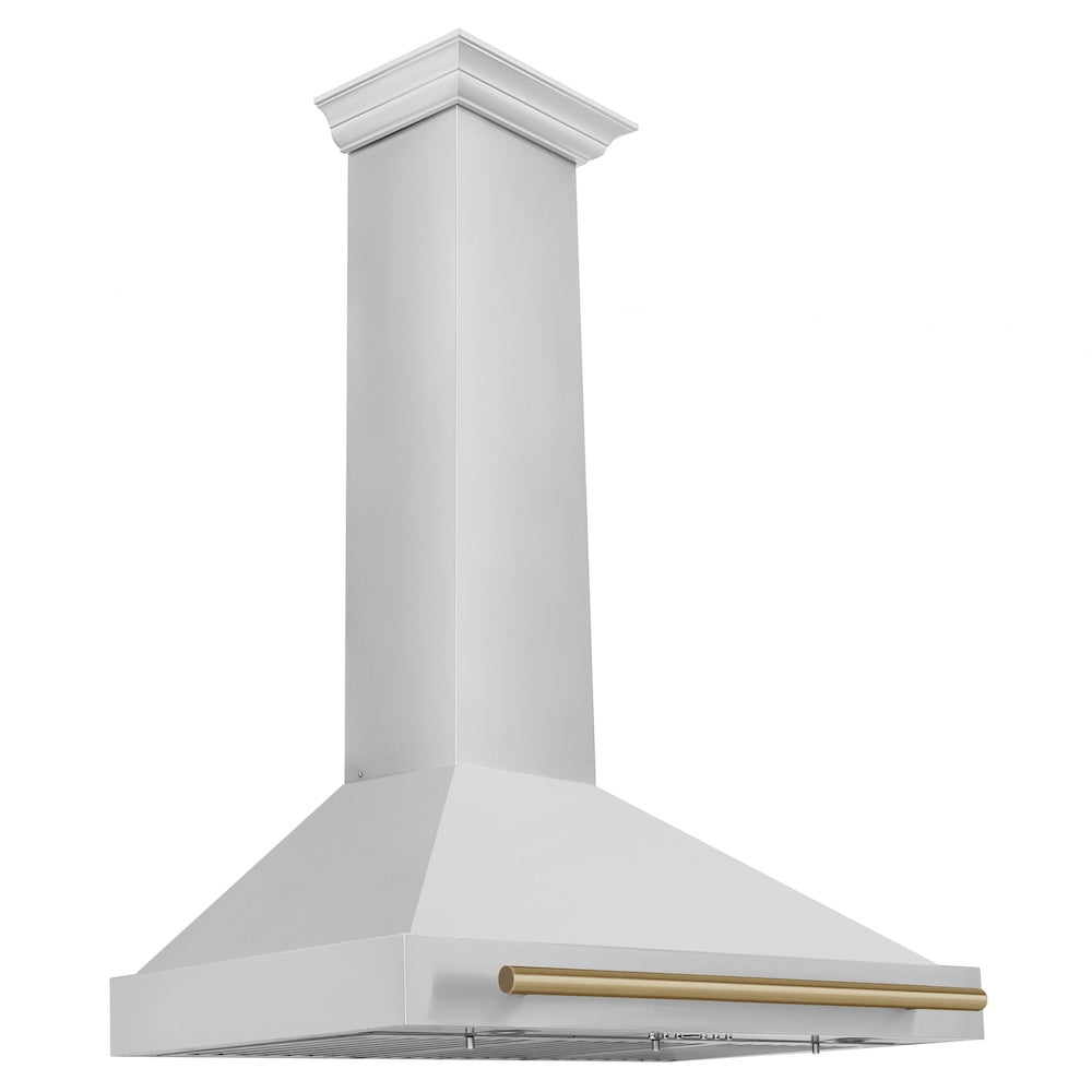ZLINE Autograph Edition 36-inch range hood in stainless steel and champagne bronze accents KB4STZ-36-CB