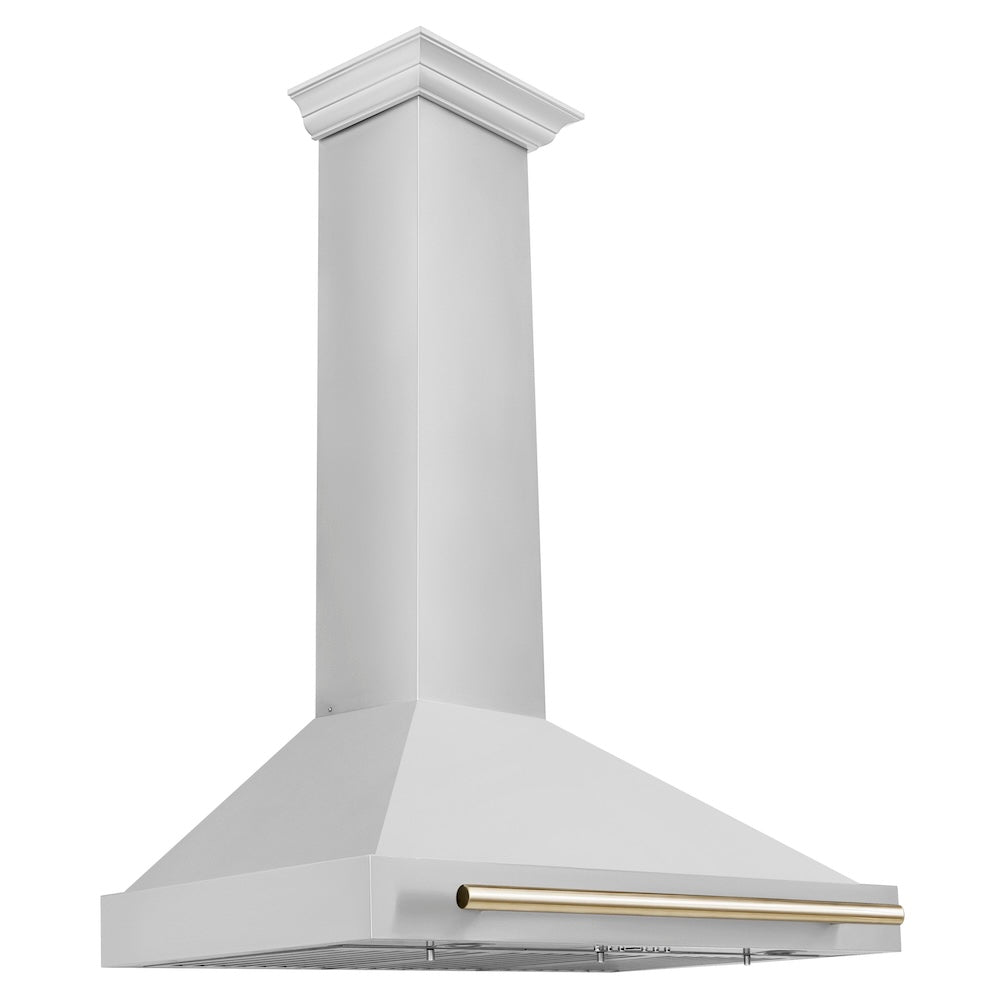 ZLINE Autograph Edition 36-inch range hood in stainless steel and polished gold accents KB4STZ-36-G