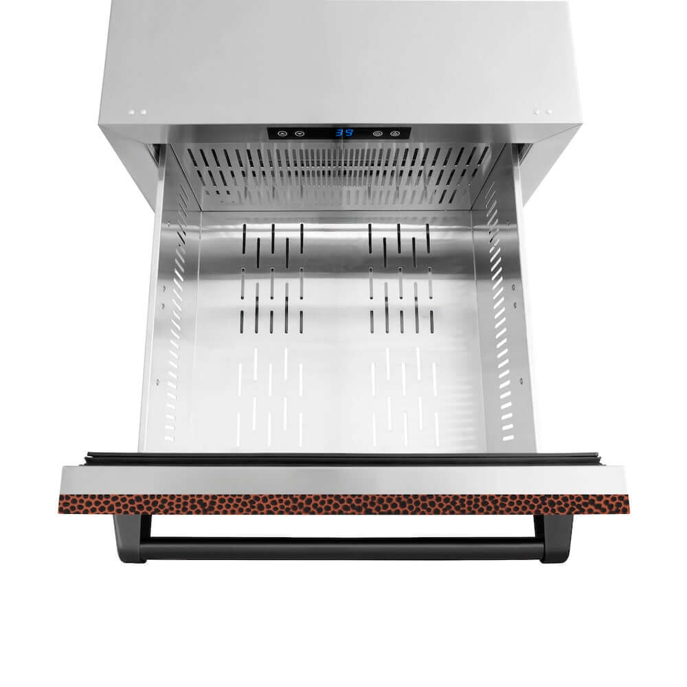 ZLINE Touchstone 24-inch refrigerator in hand-hammered copper RDSO-HH-24, detail