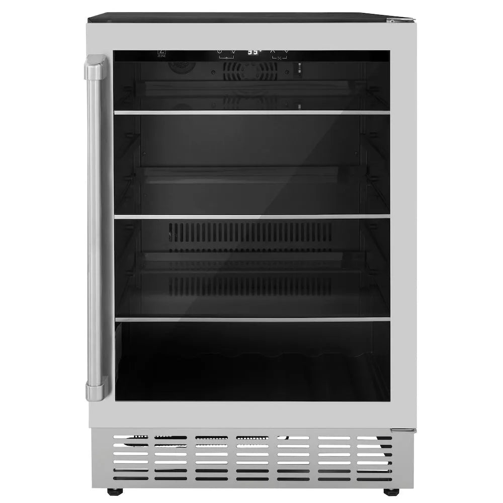 ZLINE Monument 24-inch beverage fridge in stainless steel RBV-US-24