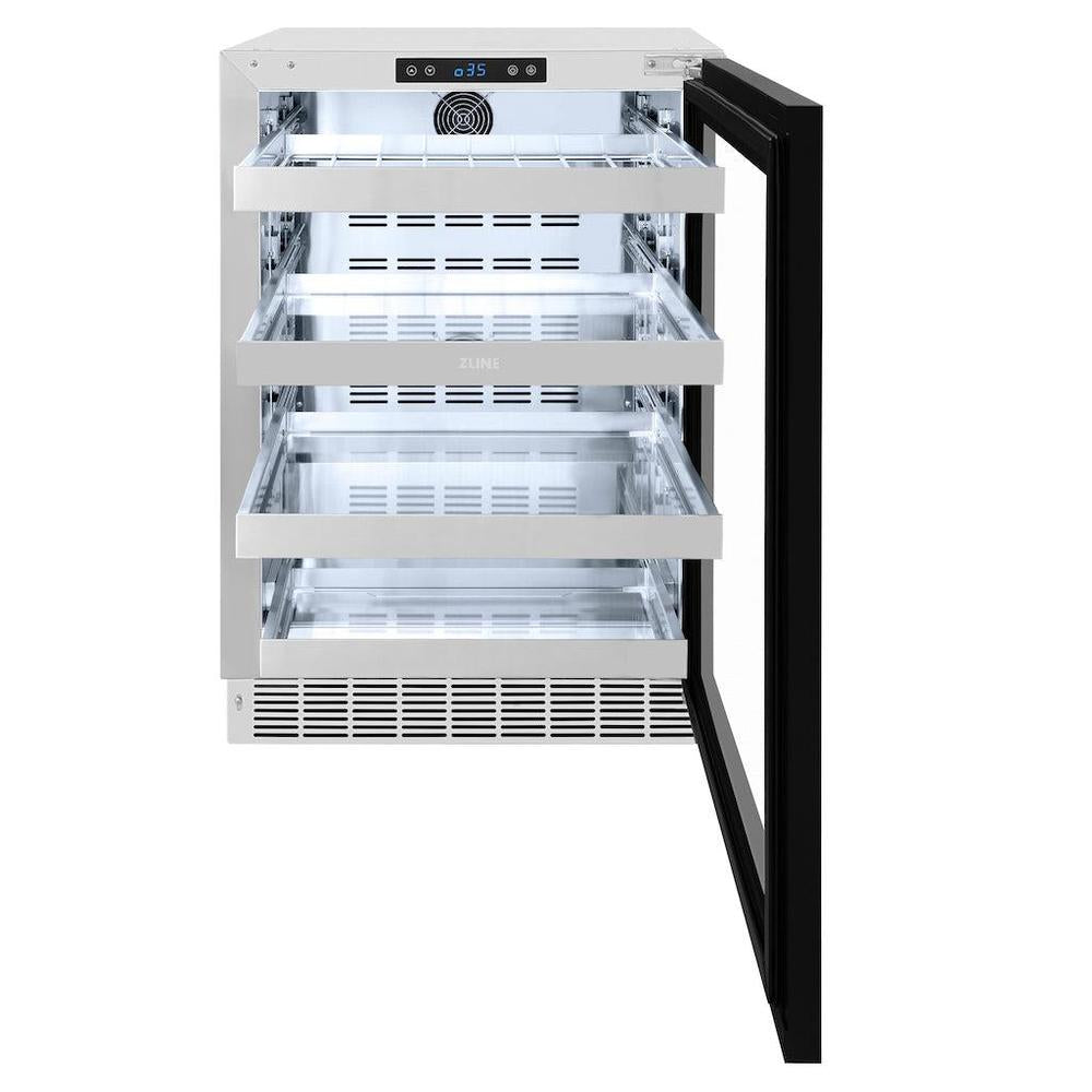 ZLINE Touchstone 24-inch beverage fridge, panel ready RBSPO-24, front view