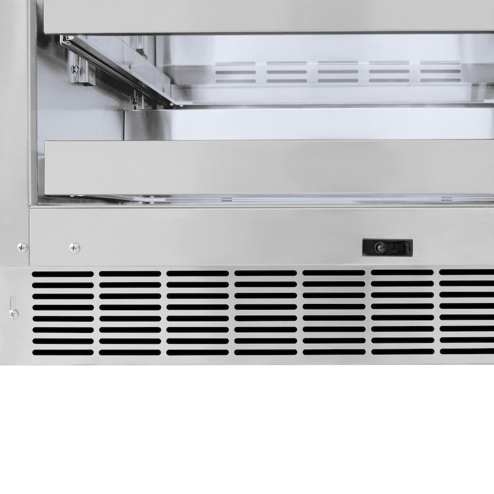 ZLINE Touchstone 24-inch beverage fridge in stainless steel RBSO-GS-24, detail