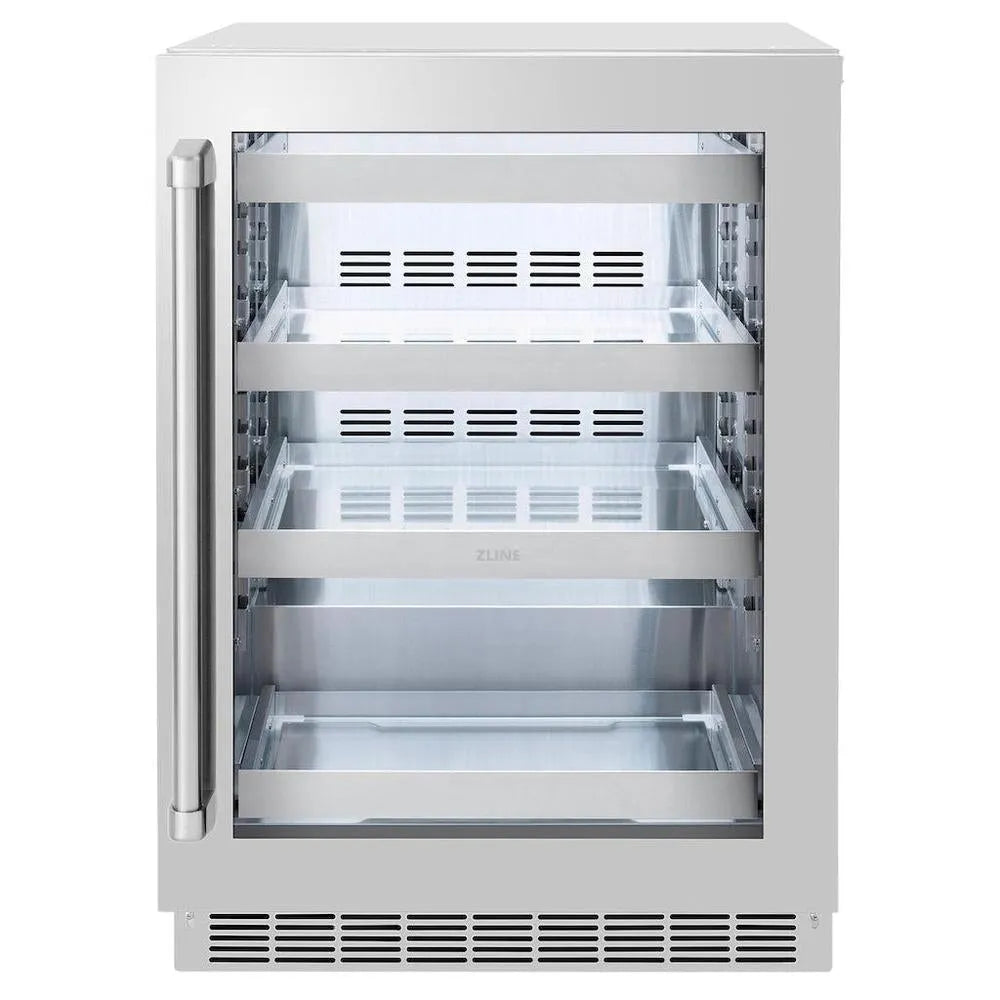 ZLINE Touchstone 24-inch beverage fridge in stainless steel RBSO-GS-24