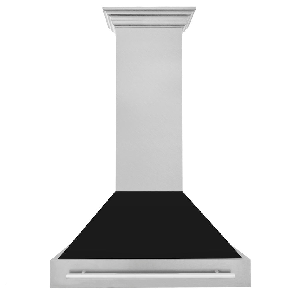 ZLINE 36-inch range hood in satin stainless steel 8654SNX-BLM-36, front view