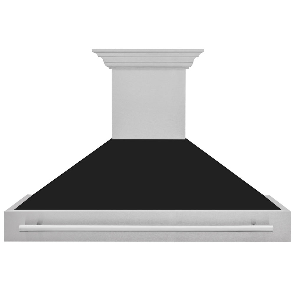 ZLINE 48-inch range hood in satin stainless steel 8654SNX-BLM-48, front view
