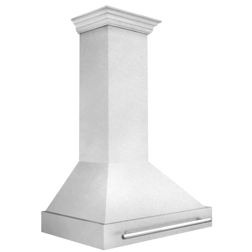 ZLINE 36-inch range hood in satin stainless steel 8654SNX-36, side view
